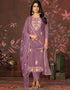 glamorous purple organza designer party wear salwar suit with purple santoon 13630-acy3890 Front View